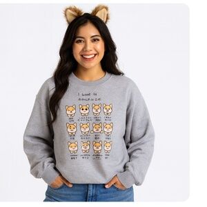 LOKISA Corgi I Want To Grey Sweatshirt Size XL